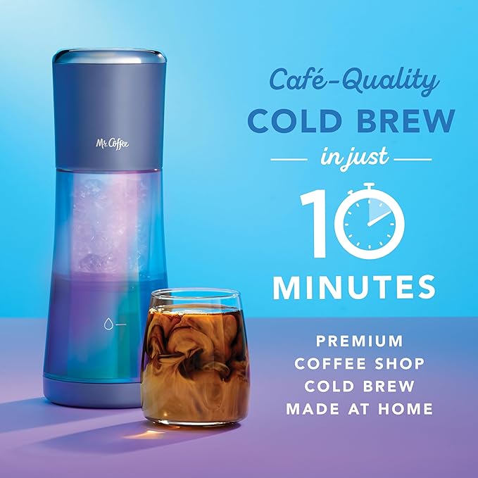 Mr. Coffee® Express Cold Brew Coffee Maker 10-Minute Cold Brew Coffee Machine Indigo