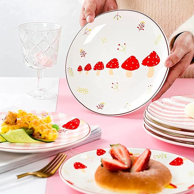 Dinnerware Sets - Luxury Gift Dishes Service Set Ceramic Dinner Plates Set- 4-Piece Western Steak Plates Household Vegetable Plates Fruit Plates Dinnerware Set Table Service