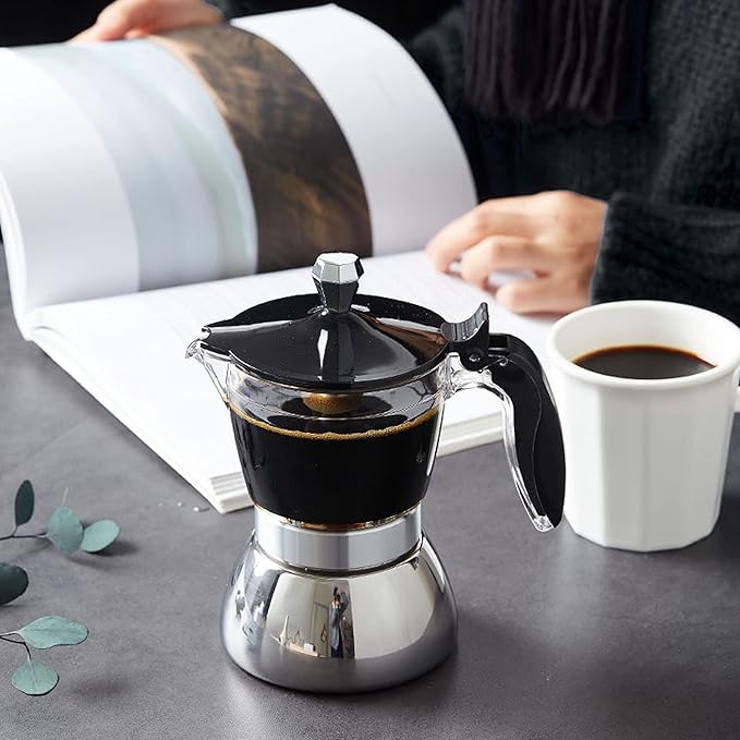 Stovetop Espresso Maker 6 Cup Stovetop Espresso Maker Stainless Steel Italian and Cuban Mocha Coffee Maker Household Coffee Maker