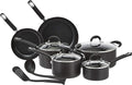 Amazon Basics Hard Anodized Non-Stick 12-Piece Cookware Set Pots Pans and Utensils Black