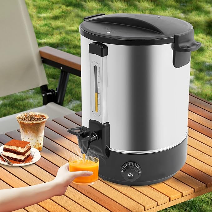 Electric Hot Water Dispenser 240 Cups Commercial Coffee Percolator &amp Beverage Dispenser w/Temperature Control Stainless Steel Coffee Urn for Coffee &amp Tea
