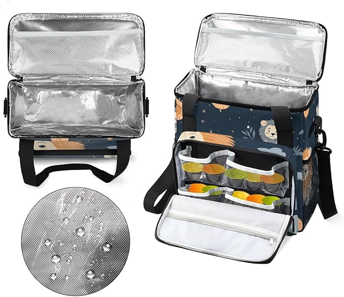 Cute Lion Coffee Maker Carrying Bag Cartoon Lion Travel Storage Bag Compatible with K-Mini or K-Mini Plus Single Serve Coffee Brewer Carrying Case with Multiple Pockets &amp Shoulder Strap