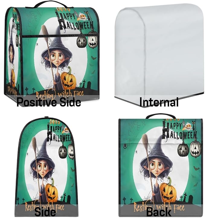 cfpolar Kitchen Aid Mixer Cover Compatible with 6-8 Quarts Halloween Pumpkin Spider Web Stand Mixer Cover Kitchen Aid Mixers Accessories Appliance Organizer Bag Dust Covers with Zipper Pocket