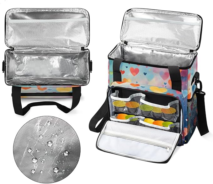 Orange Heart Coffee Maker Carrying Bag Portable Travel Storage Tote Bag Compatible with K-Mini or K-Mini Plus Single Serve Coffee Brewer Carrying Case with Multiple Pockets &amp Shoulder Strap