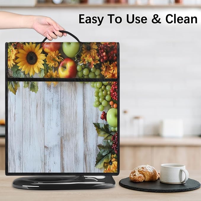 cfpolar Kitchen Aid Mixer Cover Compatible with 6-8 Quarts Sunflower Grapes Apples Stand Mixer Cover Kitchen Aid Mixers Accessories Appliance Organizer Bag Dust Covers with Zipper Pocket