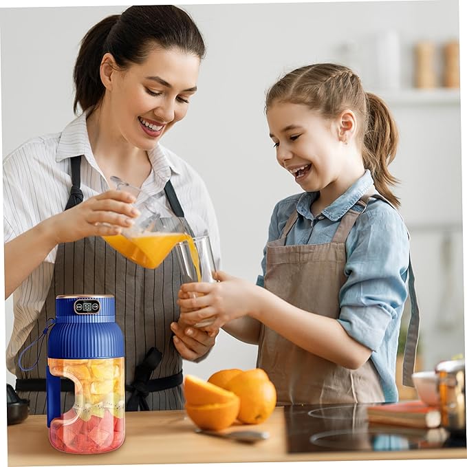 Portable Blender Large Capacity Portable Juicer Blender 10 Blades Electric Personal Blenders with Anti-slip Handle Juicer Cup with Digital Display Blender Personal Size Blenders