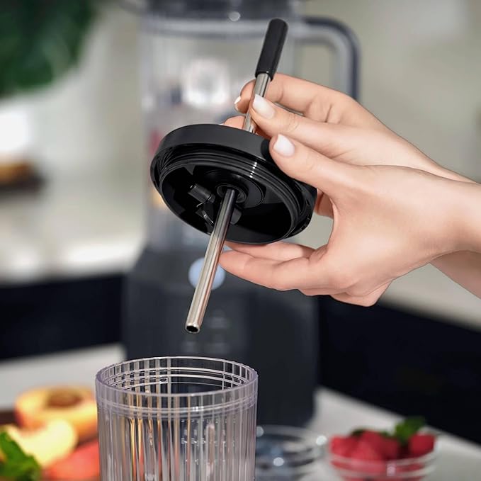 Countertop Blender with Pitcher and To-Go Cup 1100W High-Power Blender Stainless Steel Blade Multiple Speed Settings (Slate Gray)