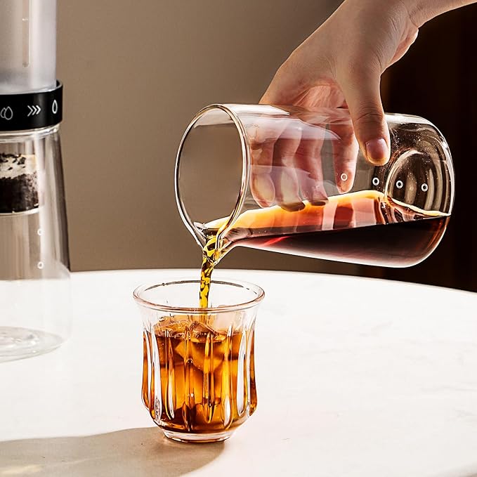 Bincoo Glass Ice Coffee Dripper with Adjustable Dripe Flow Control Cold Brew Coffee Maker - 450ML Precision Drip Brewer Tower for Smooth Low-Acidity Cold Brew Concentrate