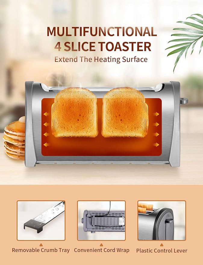 Brush Silver With Grey Toaster