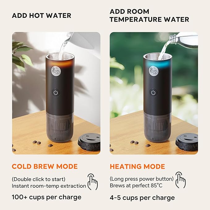 High Capacity Portable Coffees Maker 100ml Coffee Machine Adjustable Brewing Modes Small Travel Design for Drinks Travel Coffee Machine