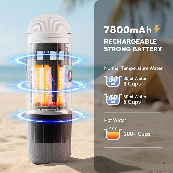 Portable Electric Espresso Coffee Maker for Ground Coffee &amp NS Capsule Espresso Machine Fast Self-Heating Technology‌ with USB-C Perfect for RV Hiking Camping Office &amp On-the-Go Lifestyles