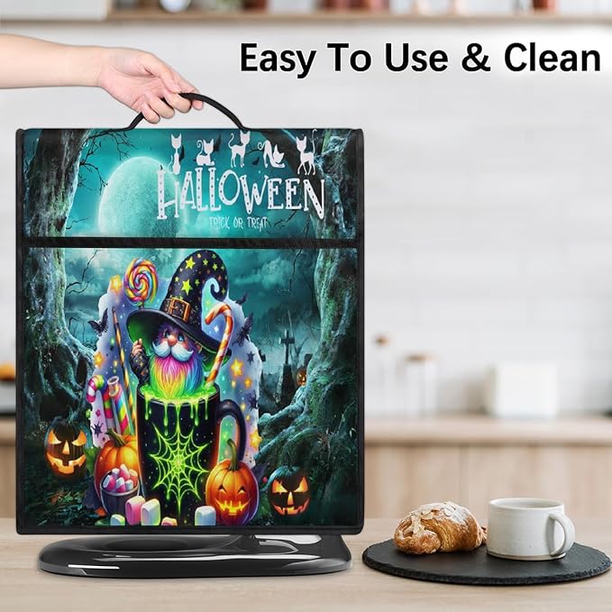 cfpolar Kitchen Aid Mixer Cover Compatible with 6-8 Quarts Halloween Pumpkin Green Forest Stand Mixer Cover Kitchen Aid Mixers Accessories Appliance Organizer Bag Dust Covers with Zipper Pocket