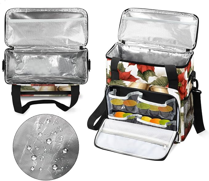 Holly Berry Flowers Coffee Maker Carrying Bag Mystical Flowers Travel Storage Bag Compatible with K-Mini or K-Mini Plus Single Serve Coffee Brewer Carrying Case with Pockets &amp Shoulder Strap
