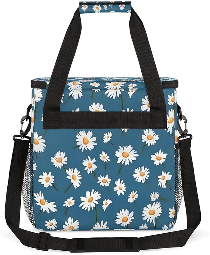 Daisy Printed Floral Coffee Maker Travel Bag for K-Mini or K-Mini Plus Single Serve Coffee Brewer Portable Storage Tote Case for Tarvel