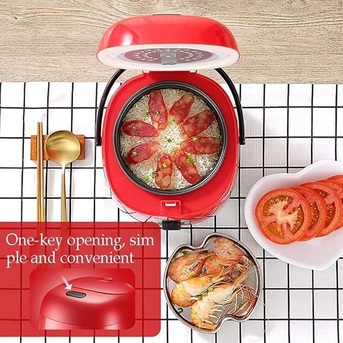 Mini Rice Cooker Electric Portable Multifunctional Rice Cooker Food Steamer with Simple One-Touch Operation