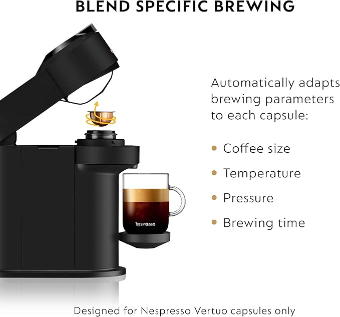 Nespresso Vertuo Next Coffee and Espresso Machine by De'Longhi with Milk Frother Limited Edition18 ounces Matte Black