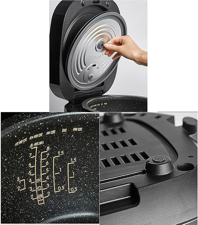 Rice Cooker &amp Steamer 5L Large Capacity Maifan Stone Coated Poly Energy Non-Stick Liner Family Dormitory for 1~8 People Rice Cooker