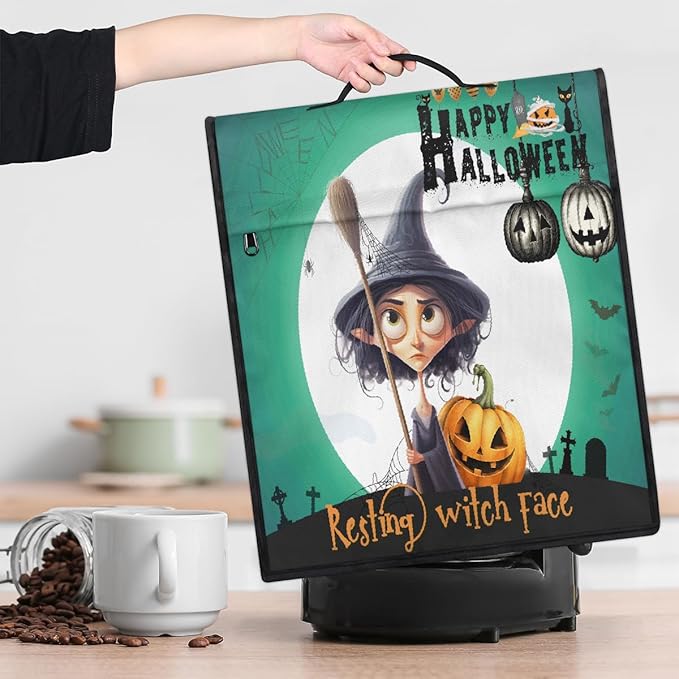 cfpolar Kitchen Aid Mixer Cover Compatible with 6-8 Quarts Halloween Pumpkin Spider Web Stand Mixer Cover Kitchen Aid Mixers Accessories Appliance Organizer Bag Dust Covers with Zipper Pocket