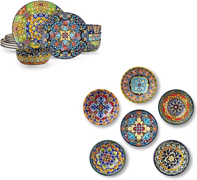 vancasso 12 Pieces Dinnerware Sets 2.7 Oz Dipping Bowls