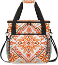 Botanic Flower Coffee Maker Carrying Bag Rich Damask Travel Storage Bag Compatible with K-Mini or K-Mini Plus Single Serve Coffee Brewer Carrying Case with Multiple Pockets &amp Shoulder Strap