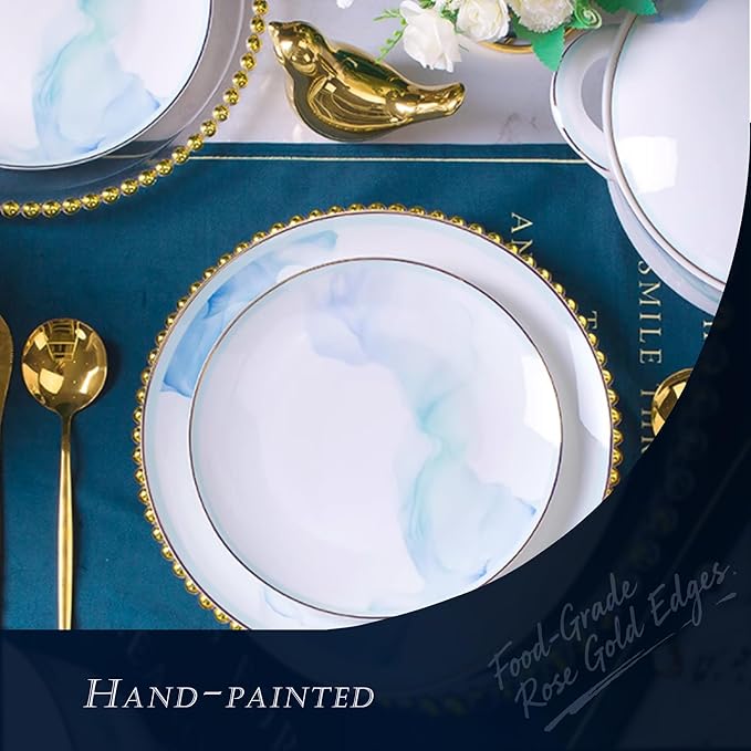 60 Pcs Top Ceramic Bone China Dinnerware Set Fine China Dinnerware Sets Ceramic Tableware Set Chinese Gifts