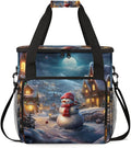 Xmas Snowman Coffee Maker Carrying Bag Dreamy Snowman Travel Storage Bag Compatible with K-Mini or K-Mini Plus Single Serve Coffee Brewer Carrying Case with Multiple Pockets &amp Shoulder Strap