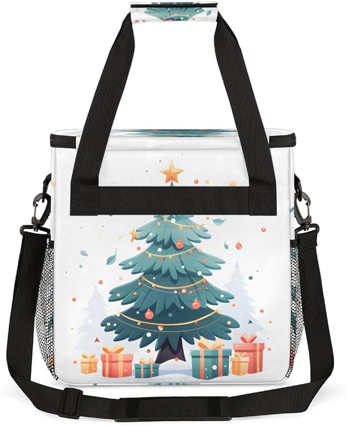 Christmas Gift Coffee Maker Carrying Bag Christmas Tree Travel Storage Bag Compatible with K-Mini or K-Mini Plus Single Serve Coffee Brewer Carrying Case with Multiple Pockets &amp Shoulder Strap