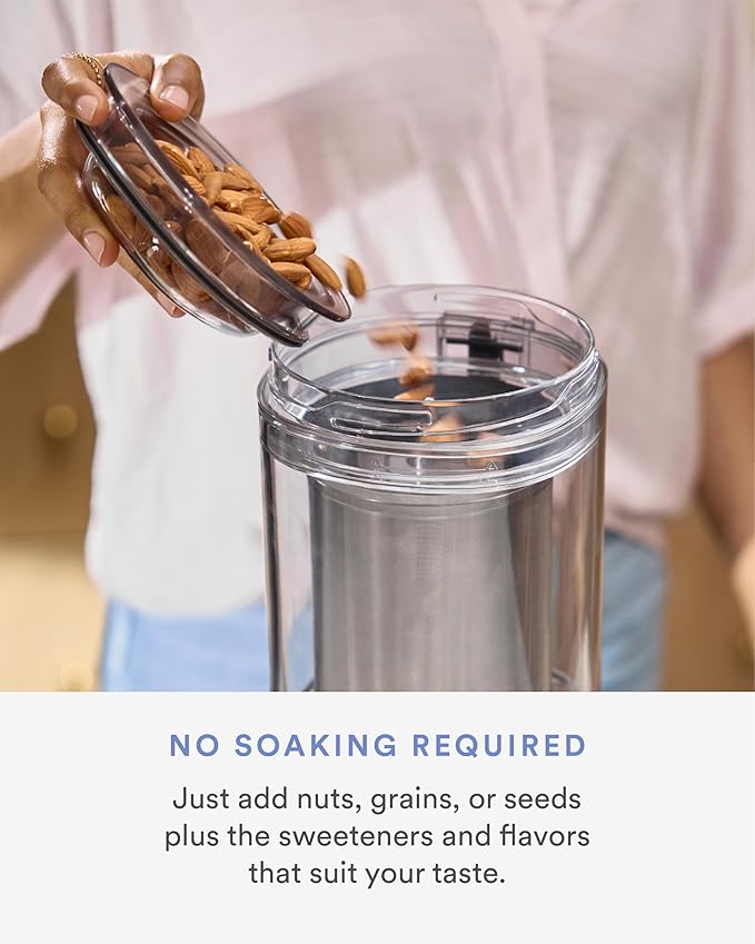 Nama M1 Plant Milk Maker – Homemade Oat Seed &amp Nut Milk Maker Machine – Smooth Creamy Texture Barista Quality Milk in Minutes – Blends &amp Strains in One Container – Easy to Clean