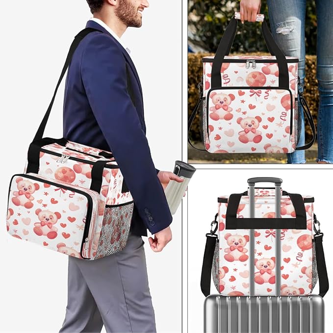 Christmas (698) Coffee Maker Carring Bag Travel Carrying Storage Tote Bag Compatible with Keurig K-Mini or K-Mini Plus Portable Single Serve Coffee Brewer Case with Pockets for K-cup Pods