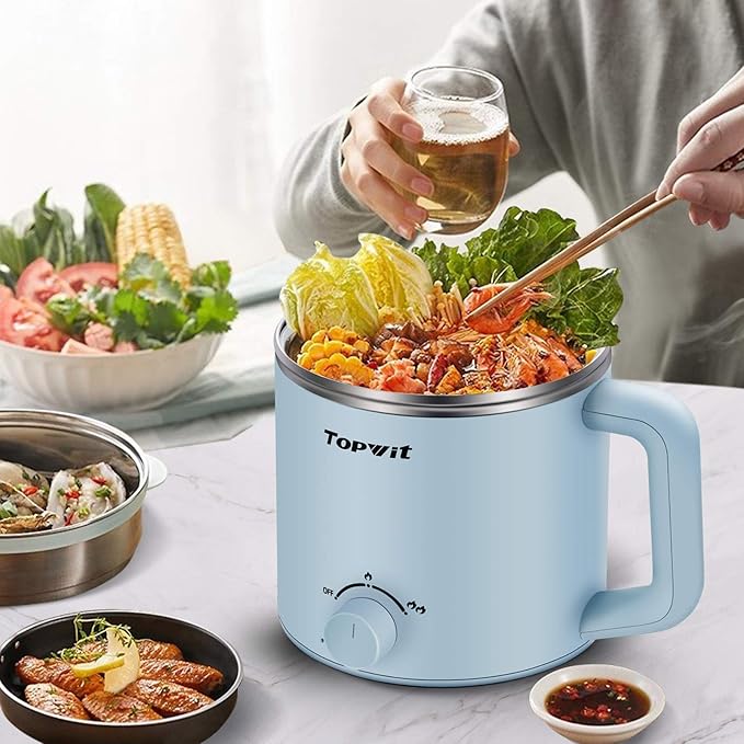 Topwit Hot Pot Electric &amp 1.2L Small Rice Cooker