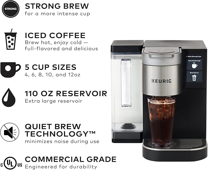Keurig K-2550 Medium Business Single Serve Coffee Maker 110 oz Water Reservoir Silver/Black