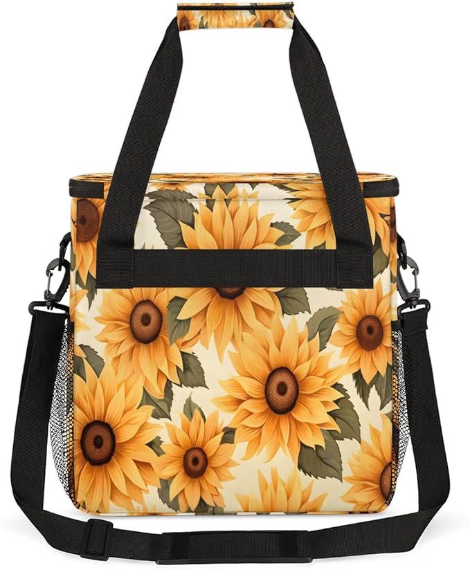 Sunflowers Print Coffee Maker Travel Bag for K-Mini or K-Mini Plus Single Serve Coffee Brewer Portable Storage Tote Case for Tarvel