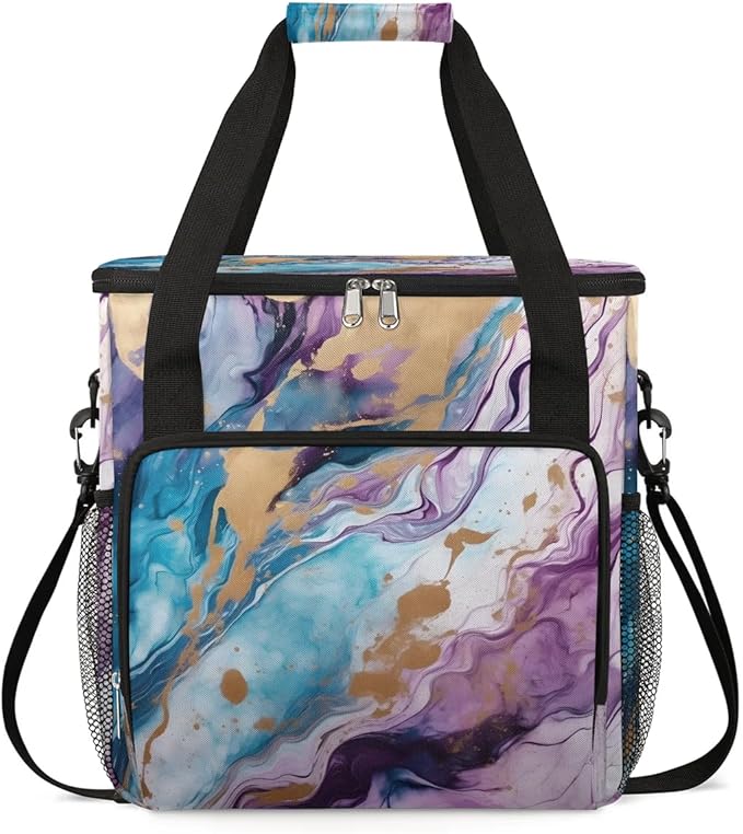 Marble Purple Blue Coffee Maker Travel Bag for K-Mini or K-Mini Plus Single Serve Coffee Brewer Portable Storage Tote Case for Tarvel
