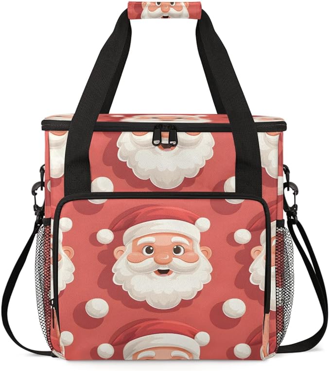 Cute Santa Claus Coffee Maker Carrying Bag Fantastic Santa Claus Travel Storage Bag Compatible with K-Mini or K-Mini Plus Single Serve Coffee Brewer Carrying Case with Pockets &amp Shoulder Strap