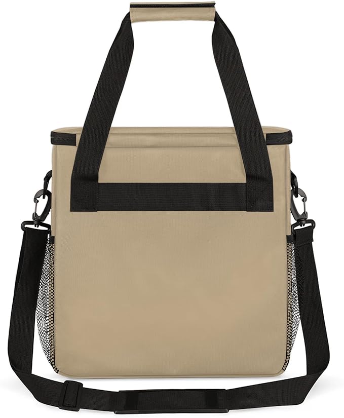 Tan Coffee Maker Carrying Bag Waterproof Insulated Leakproof Cooler Bag Portable Storage Tote Bag Organizer With Shoulder Strap