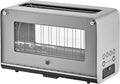 WMF Lono Toaster Glas mit Brötchenaufsatz 2 Scheiben XXL motorisierte Toastaufnahme Aufwärm-Funktion 7 Bräunungsstufen Toaster edelstahl matt