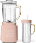High Power Countertop Blender System with Multiple Speeds Ice Crushing Smoothie and Chopping Functions 50 oz Jar and 20 oz Single Serve Cup (Rose)