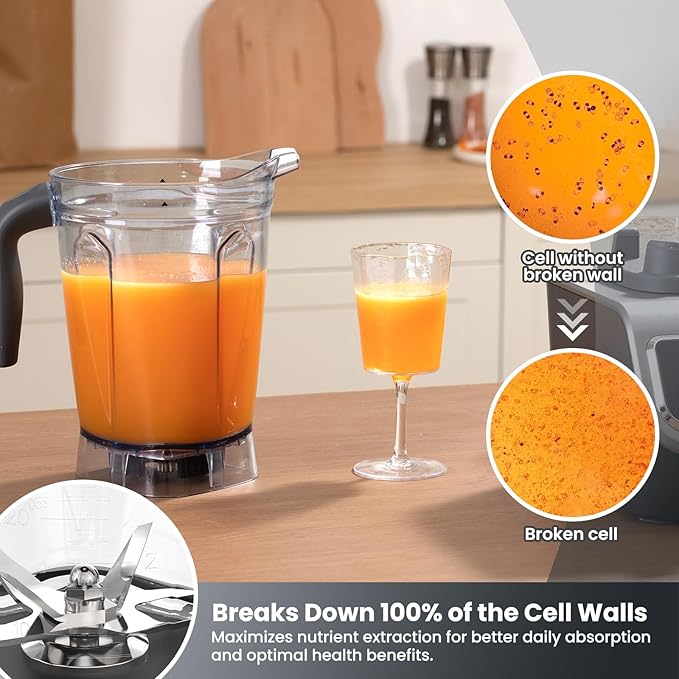 iCucina 1500w Blender for Kitchen with Pre-set Blending Programs 64oz Heavy Duty Professional-Grade Blenders for Smoothies Soups Dips Nut Butters BPA-Free Tritan Jar