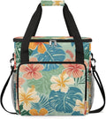 Coffee Maker Carrying Bag Palm Leaf Flower Single Cup Coffee Maker Travel Bag Compatible with Keurig K-Mini or K-Mini Plus Portable Storage Bag with Shoulder StrapAZ-210