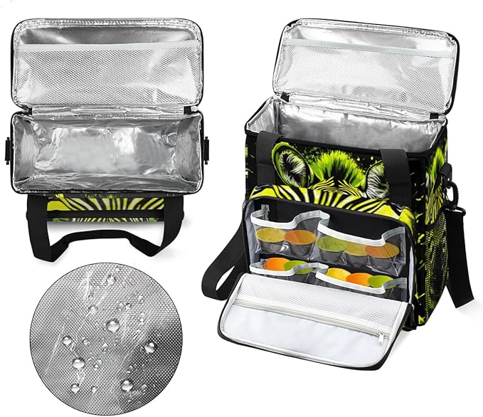 Neon Zebra Coffee Maker Carrying Bag Portable Travel Storage Tote Bag Compatible with K-Mini or K-Mini Plus Single Serve Coffee Brewer Carrying Case with Multiple Pockets &amp Shoulder Strap