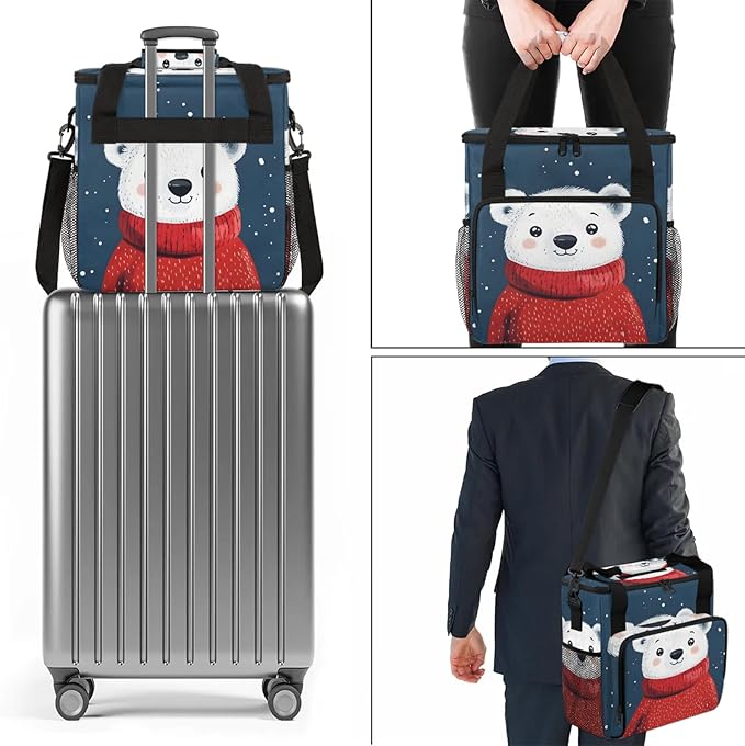 Cartoon Coffee Maker Travel Bag Bear Insulated Grocery Bag Travel Picnic Leakproof Cooler Bags With Shoulder Strap