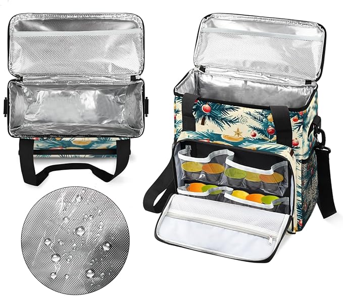 Christmas Tree Xmas Coffee Maker Carrying Bag Portable Travel Storage Tote Bag Compatible with K-Mini or K-Mini Plus Single Serve Coffee Brewer Carrying Case with Multiple Pockets &amp Shoulder Str
