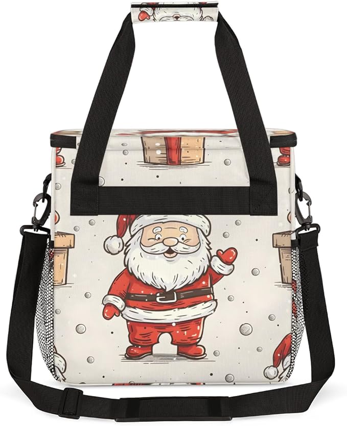 Oil Painting Santa Claus Coffee Maker Carrying Bag Travel Storage Bag Compatible with K-Mini or K-Mini Plus Single Serve Coffee Brewer Carrying Case with Multiple Pockets &amp Shoulder Strap