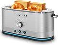 4-Slice Toaster 7 Browning Settings Defrost/Reheat Functions Removable Crumb Tray Full body Stainless Steel Housing 1400W Anti-Fingerprint &amp Anti-Jam(stainless steel)