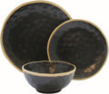 American Atelier Harper 12 Piece Round Dinnerware Set 10.7x10.7 Granite