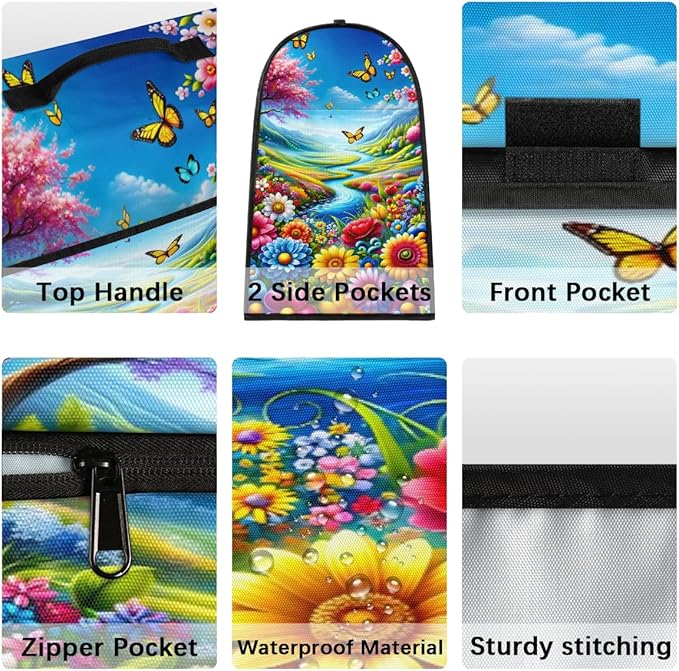 cfpolar Kitchen Aid Mixer Cover Compatible with 6-8 Quarts Butterfly Flower Cherry Blossom Stand Mixer Cover Kitchen Aid Mixers Accessories Appliance Organizer Bag Dust Covers with Zipper Pocket
