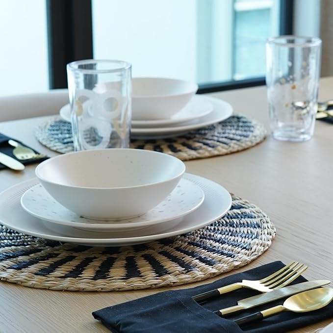 TervisHome Melamine Dinner Plates - Set of 4 | Sandstone Collection | Durable Stoneware-like Quality Dishwasher Safe Perfect for Indoor and Outdoor Use