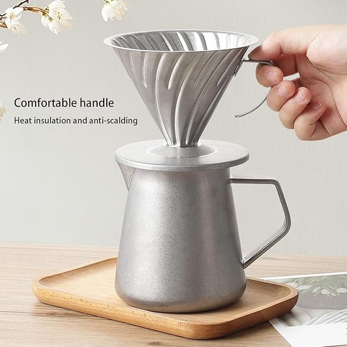Hand Drip Coffee Maker 600ML 304Stainless Steel Coffee Server Professional Pouring Over Coffee Cup For Office Or Travel