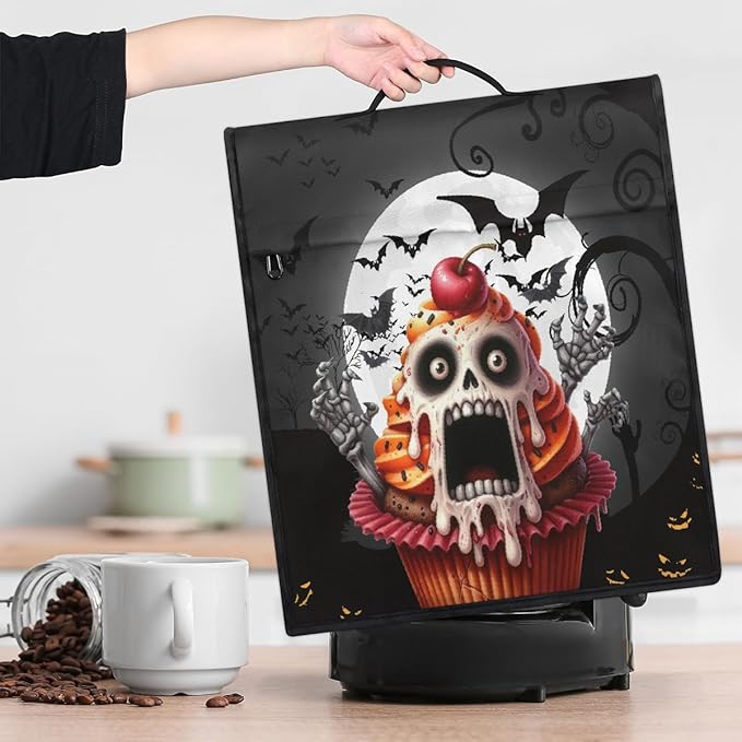 cfpolar Kitchen Aid Mixer Cover Compatible with 6-8 Quarts Halloween Skull Bat Moon Stand Mixer Cover Kitchen Aid Mixers Accessories Appliance Organizer Bag Dust Covers with Zipper Pocket