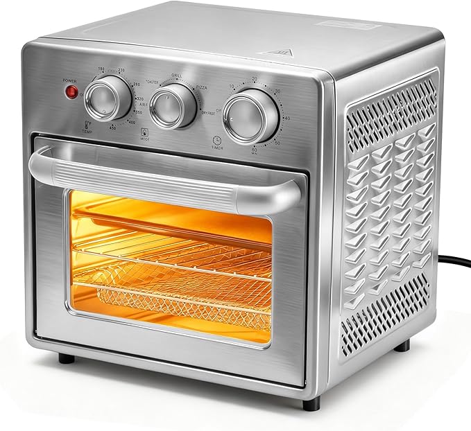 NEWBULIG 17QT Air Fryer Toaster Oven Combo 8-in-1 Multi-Function Air Fryer Large Capacity Countertop Convection Oven 450°F Fast Cooking 60 Min Precision Timer for Healthy Delicious Meals